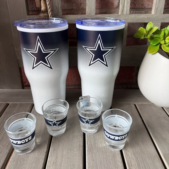 Dallas Cowboys bundle shot glasses insulated tumblers new NFL Merch Tailgating - Picture 1 of 13